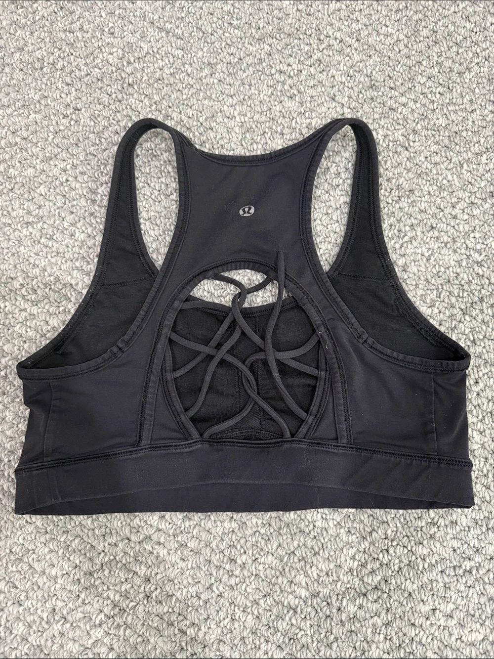 lululemon athletica Black Racerback Sports Bra with Cutout Back